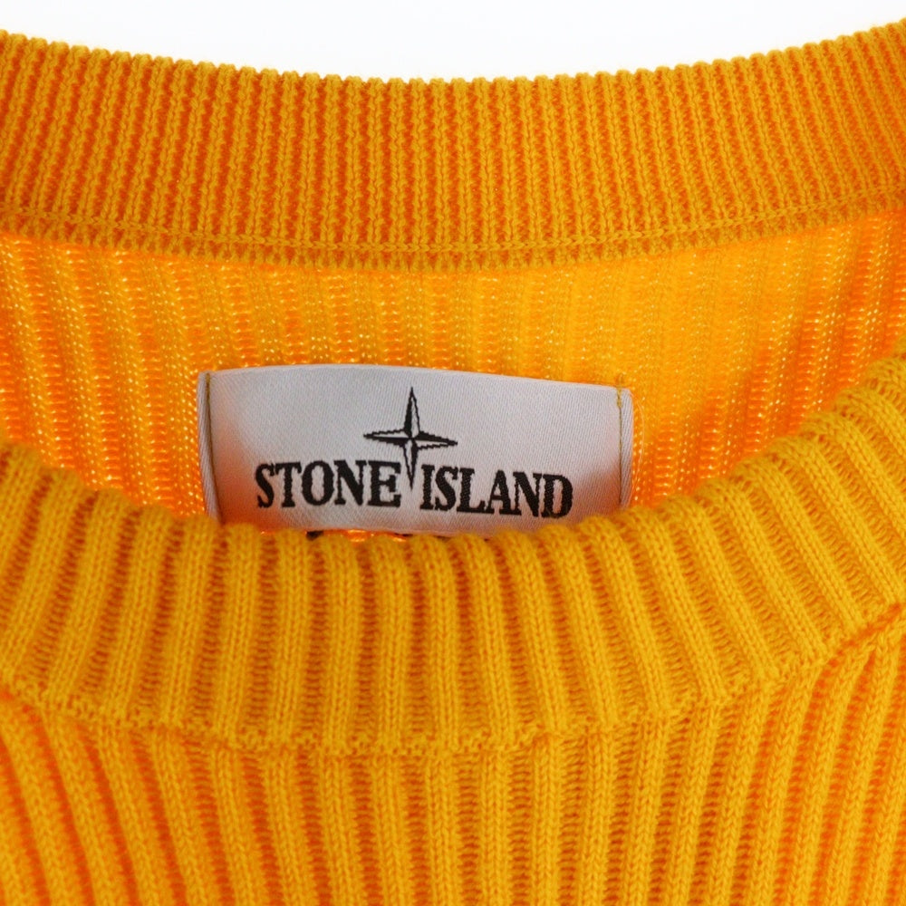 STONE ISLAND(ストーンアイランド) ワッペン付き クルーネックリブニット セーター オレンジ 7715553C2