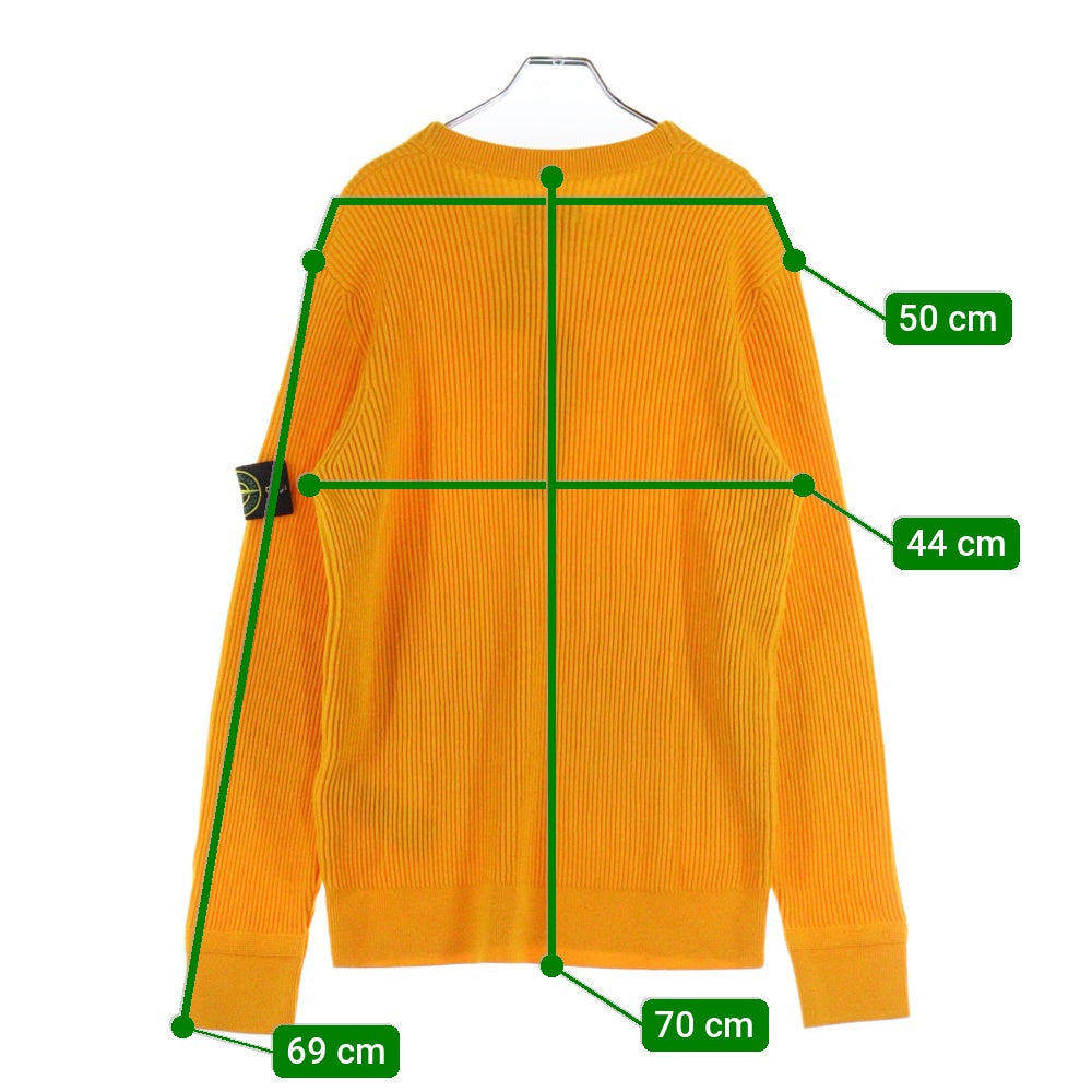 STONE ISLAND(ストーンアイランド) ワッペン付き クルーネックリブニット セーター オレンジ 7715553C2