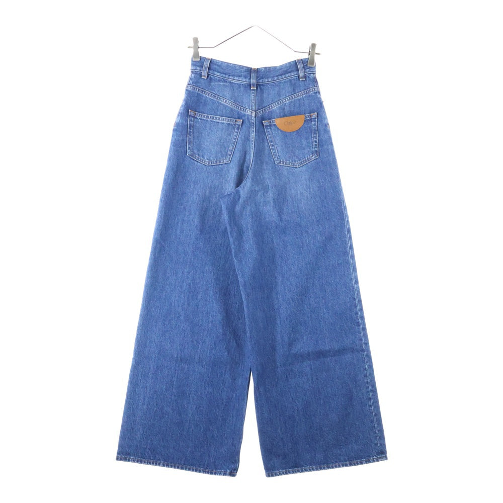Chloe(クロエ) 24AW ワイドレッグ デニムジーンズ レディース インディゴ CH24ADP1215040224