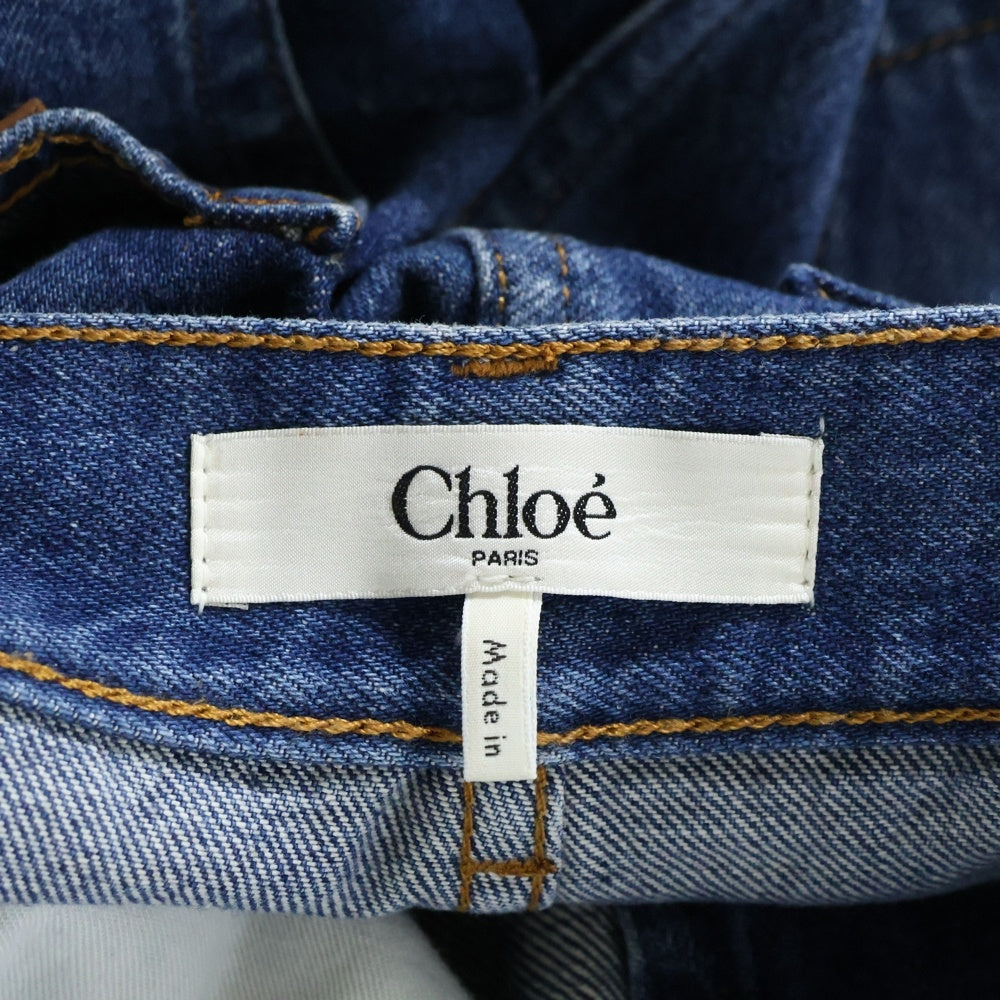 Chloe(クロエ) 24AW ワイドレッグ デニムジーンズ レディース インディゴ CH24ADP1215040224