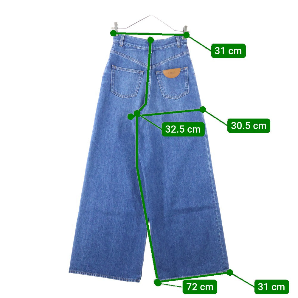 Chloe(クロエ) 24AW ワイドレッグ デニムジーンズ レディース インディゴ CH24ADP1215040224