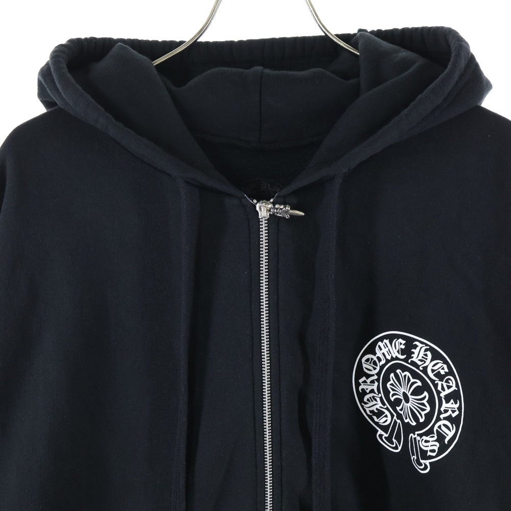 CHROME HEARTS(クロムハーツ) SWTSHRT HD ZIP 大阪限定バックホースシューダガージップパーカー ブラック