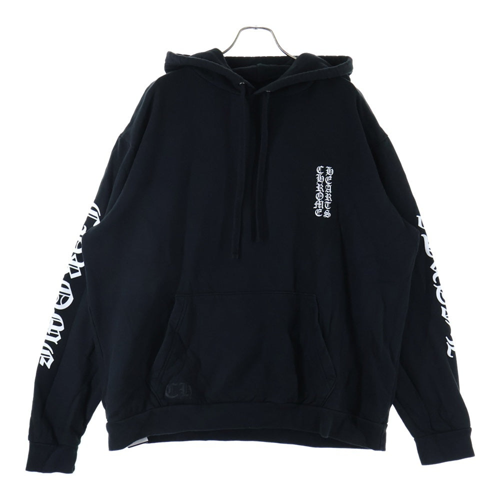 CHROME HEARTS(クロムハーツ) VERTICAL ARM LOGO HOODIE バーティカル アーム ロゴ フーディ プルオーバーパーカー ブラック