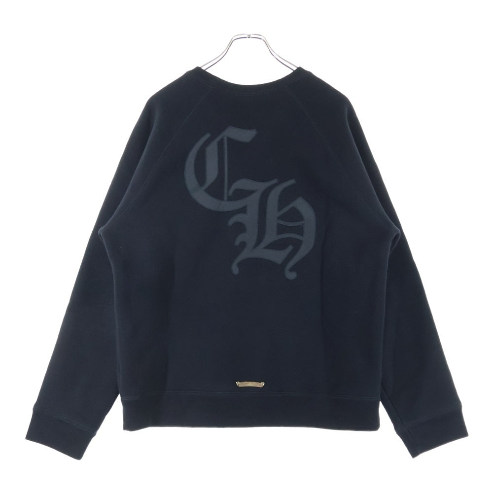 CHROME HEARTS(クロムハーツ) Y NOT CH LOGO CEMETERY CROSS SWEAT ワイノット セメタリークロスパッチ バックCHロゴ クルーネックスウェット ブラック