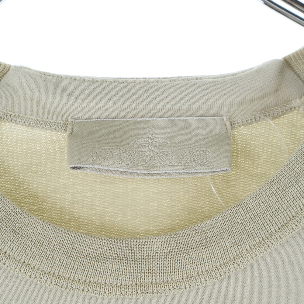 STONE ISLAND(ストーンアイランド) Ghost Piece Crewneck ゴースト ロゴパッチ付きクルーネック長袖Tシャツカットソー ベージュ K1S156100011 S00F3