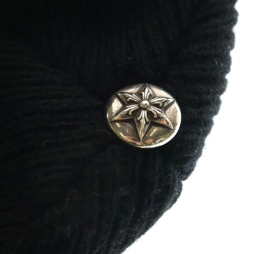 CHROME HEARTS(クロムハーツ) BIG DADDY ビッグダディ スターボール付き カシミヤニット ビーニー ニットキャップ 帽子 ブラック