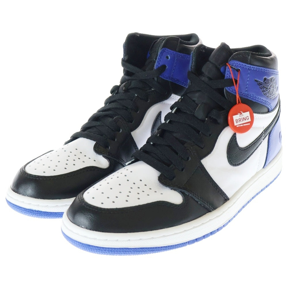 NIKE(ナイキ) ×fragment design RETRO HIGH OG フラグメントデザイン エアジョーダン1 レトロ ハイカットスニーカー ブラック/ブルー US9/27cm 716371-040