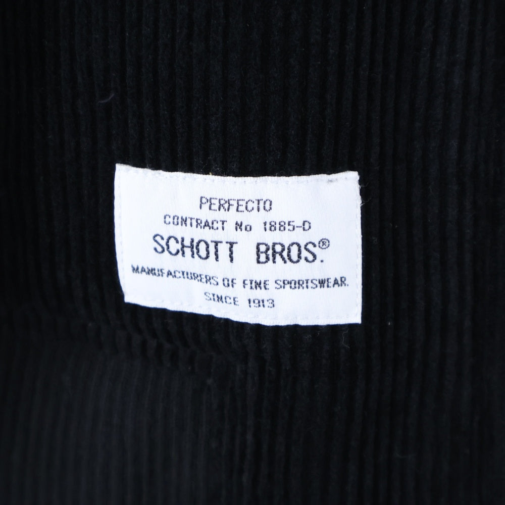 SCHOTT(ショット) CORDUROY SWINGTOP JKT コーデュロイ スウィングトップ ジップアップジャケット ブラック 782-3252020