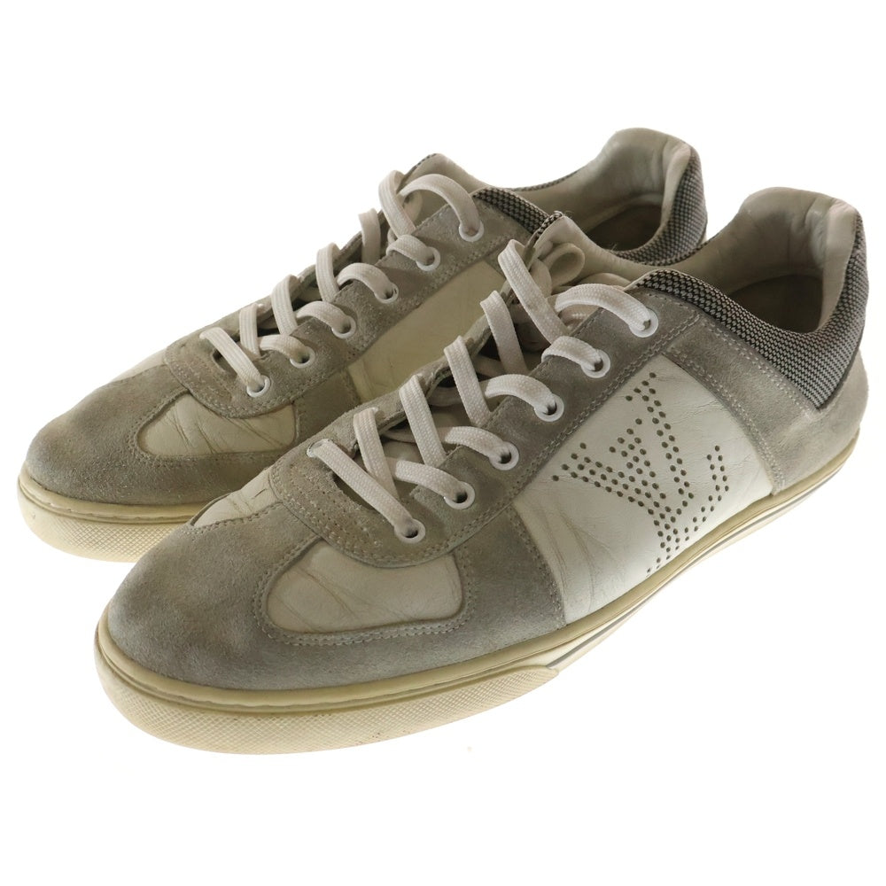 LOUIS VUITTON(ルイヴィトン) ジャーマントレーナー パンチングロゴ レザーローカットスニーカー ホワイト