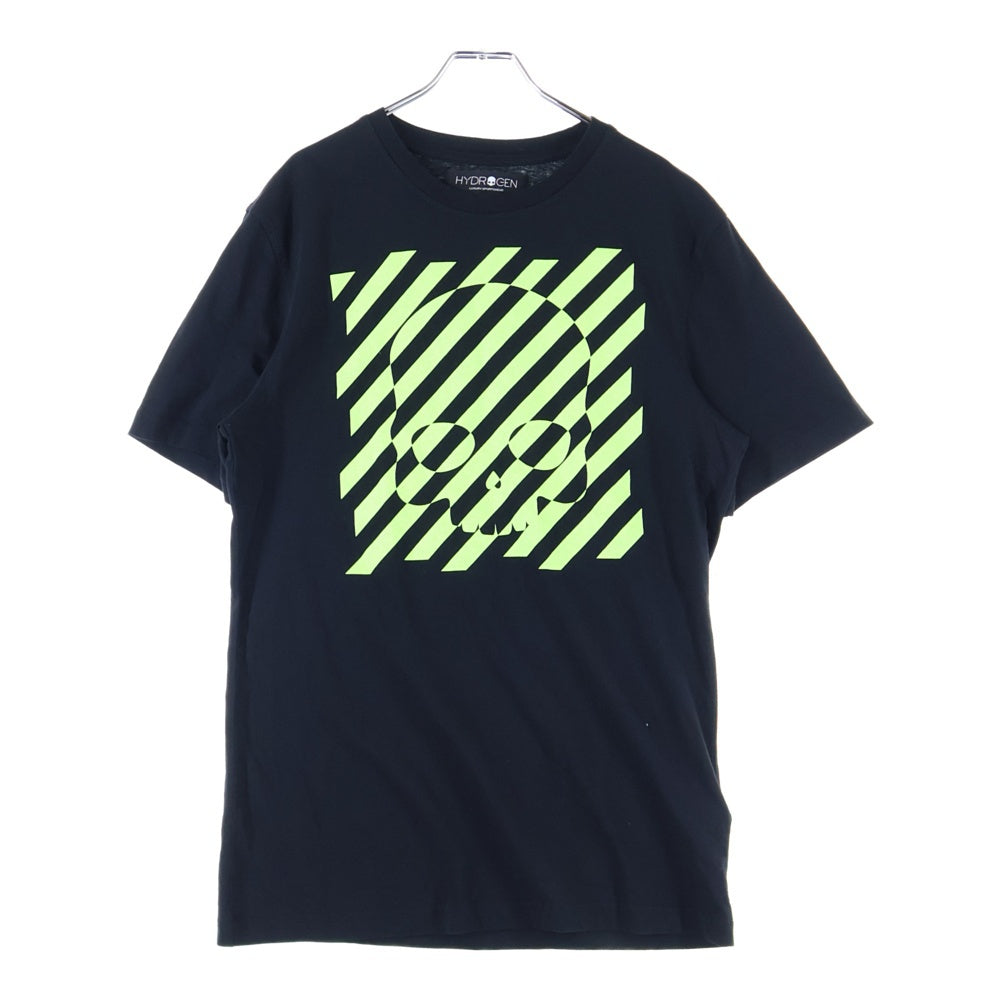 HYDROGEN(ハイドロゲン) フロントプリントクルーネック半袖Tシャツカットソー ブラック