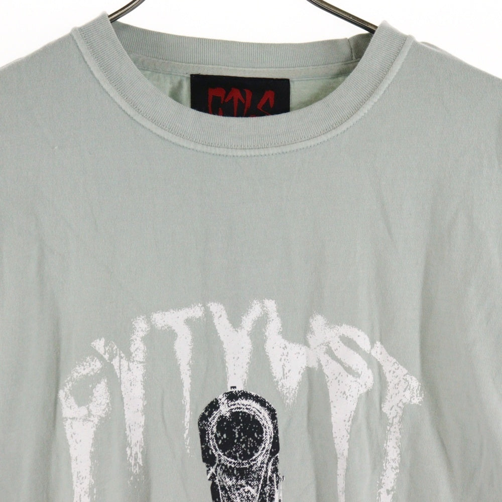 cvtvlist(カタリスト) CTLS フロントプリントクルーネック長袖Tシャツカットソー ブルー 2301010303