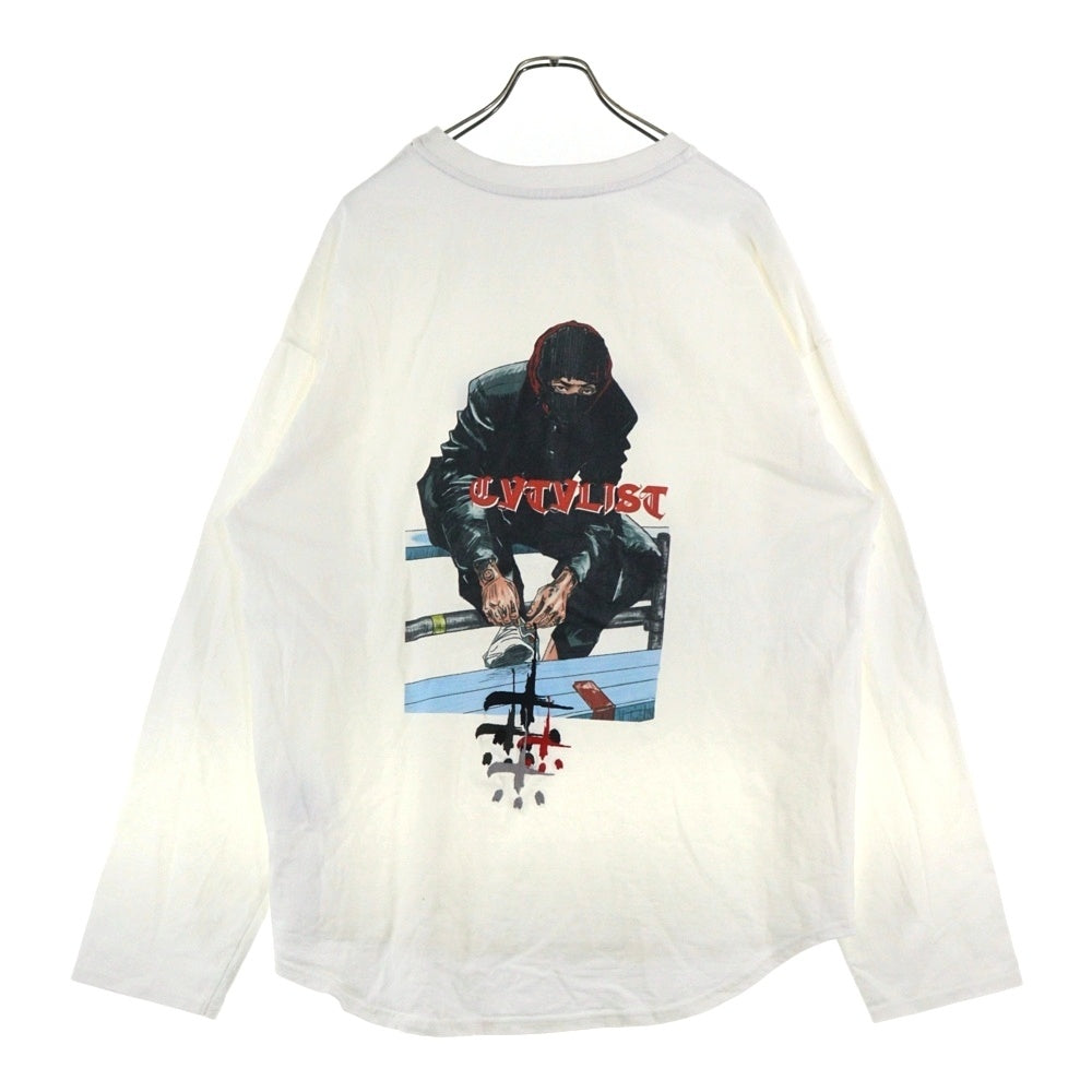 cvtvlist(カタリスト) CTLS Buskets Longsleeve Tee バスケット 刺繍デザインバックプリント クルーネックロングスリーブ長袖Tシャツカットソー ホワイト