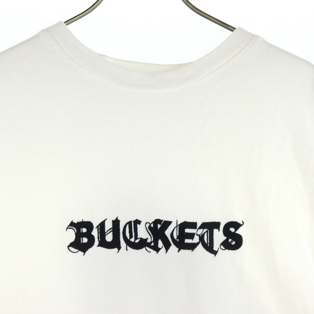 cvtvlist(カタリスト) CTLS Buskets Longsleeve Tee バスケット 刺繍デザインバックプリント クルーネックロングスリーブ長袖Tシャツカットソー ホワイト