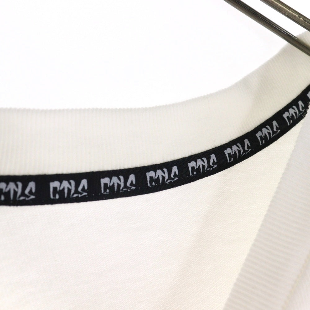 cvtvlist(カタリスト) CTLS Buskets Longsleeve Tee バスケット 刺繍デザインバックプリント クルーネックロングスリーブ長袖Tシャツカットソー ホワイト