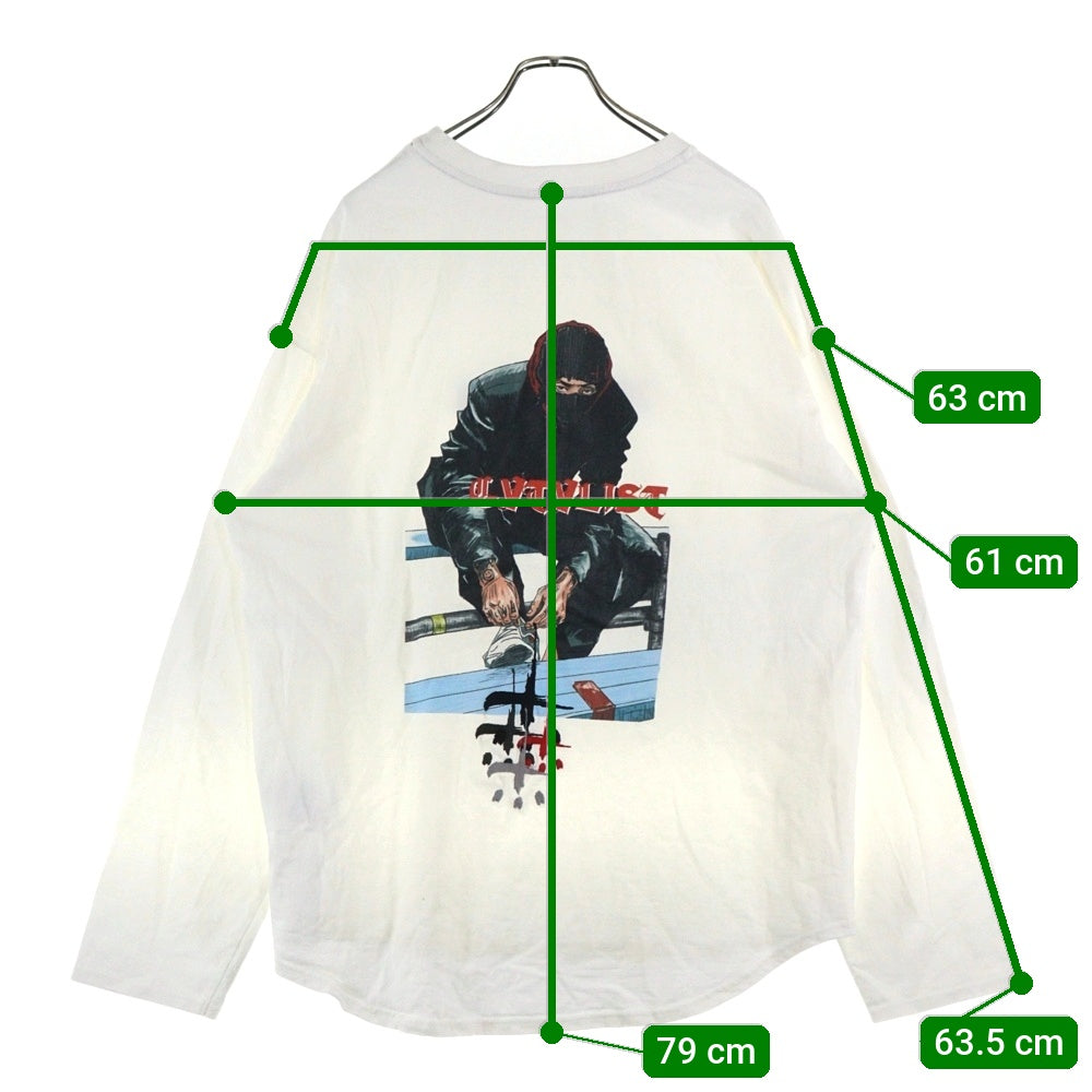 cvtvlist(カタリスト) CTLS Buskets Longsleeve Tee バスケット 刺繍デザインバックプリント クルーネックロングスリーブ長袖Tシャツカットソー ホワイト
