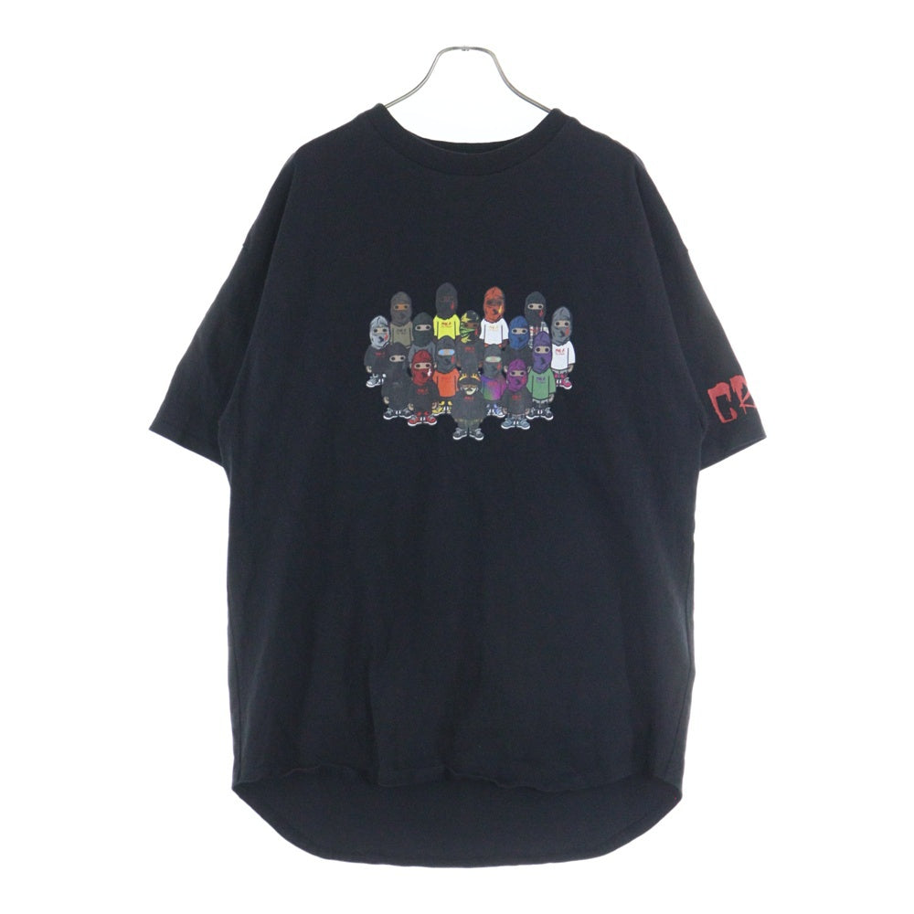 cvtvlist(カタリスト) CTLS ロゴ両面プリント刺繍デザインクルーネック半袖Tシャツカットソー ブラック 2101090307