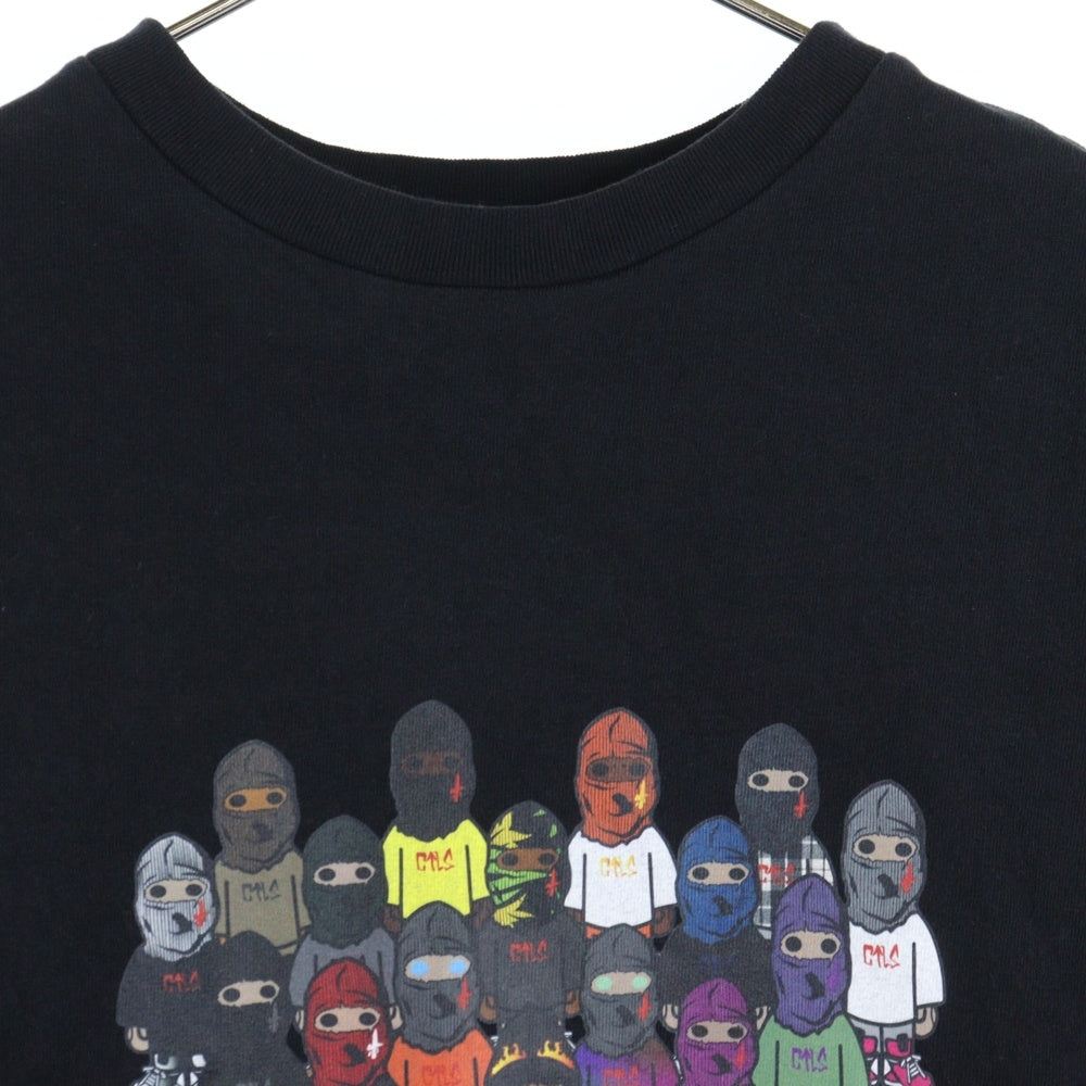 cvtvlist(カタリスト) CTLS ロゴ両面プリント刺繍デザインクルーネック半袖Tシャツカットソー ブラック 2101090307