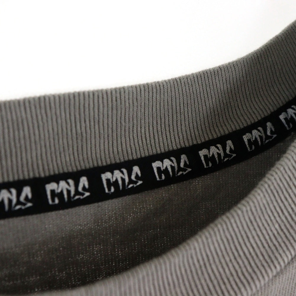 cvtvlist(カタリスト) CTLS アーチロゴ両面プリント刺繍デザインクルーネック半袖Tシャツカットソー グレー 2101090307
