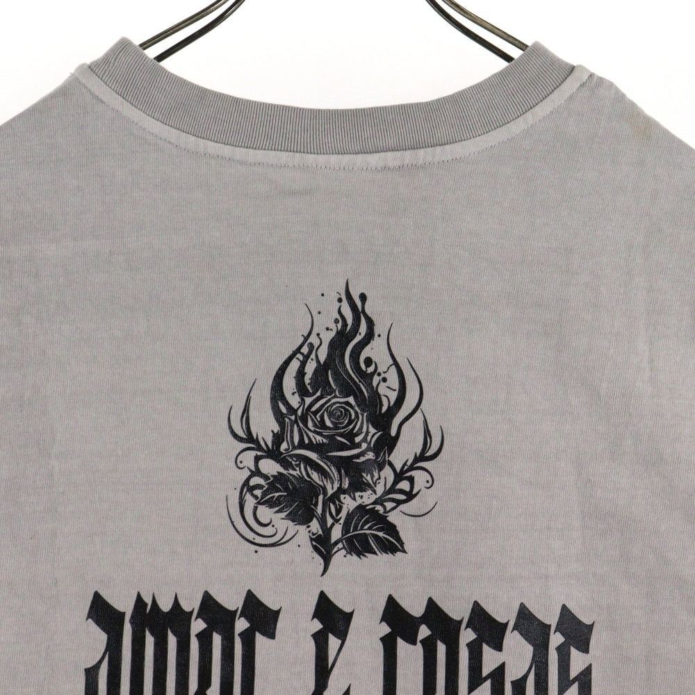 cvtvlist(カタリスト) 24SS CTLS ROSE TEE ローズグラフィック両面プリントクルーネック半袖Tシャツカットソー グレー