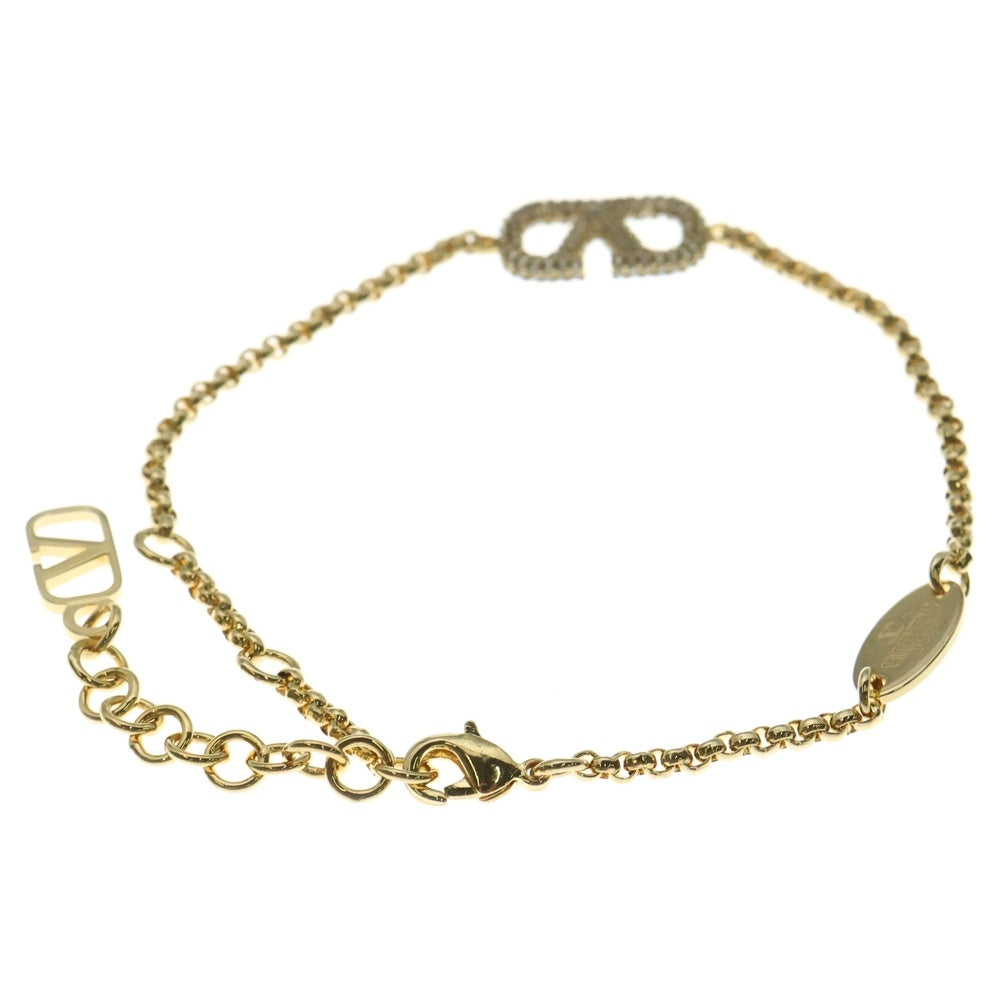 VALENTINO GARAVANI(ヴァレンチノガラヴァーニ) ×SWAROVSKI Vロゴ シグネチャー メタル クリスタル ブレスレット ゴールド