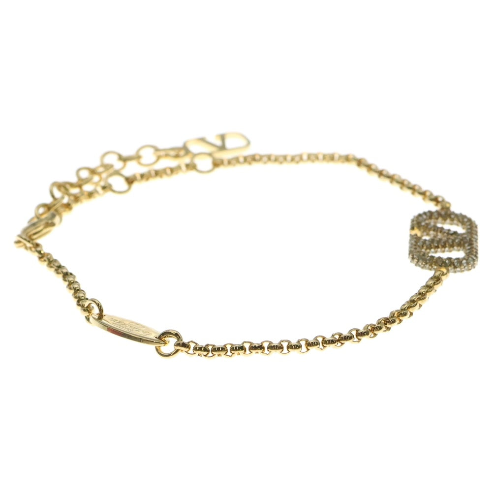 VALENTINO GARAVANI(ヴァレンチノガラヴァーニ) ×SWAROVSKI Vロゴ シグネチャー メタル クリスタル ブレスレット ゴールド