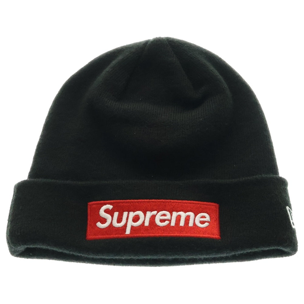 SUPREME(シュプリーム) ×NEWERA Box Logo Beanie ニューエラ ボックスロゴ ビーニー ニットキャップ 帽子 ブラック