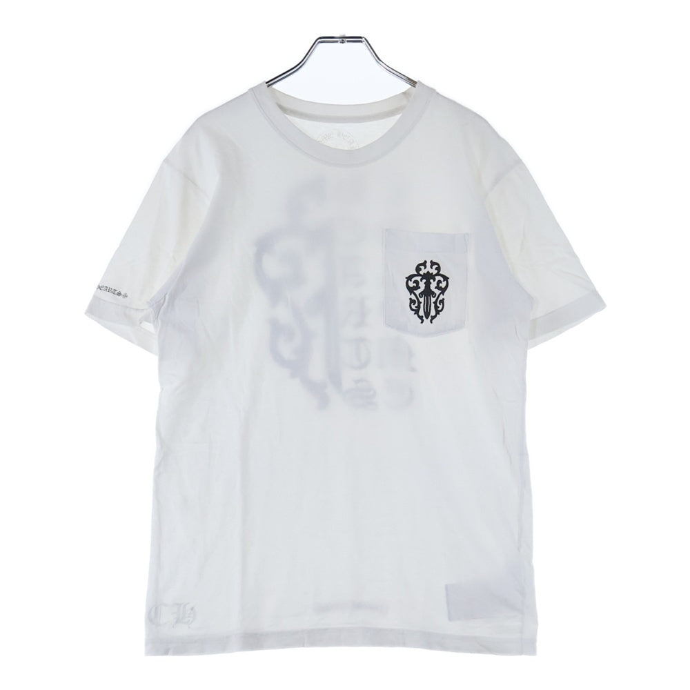 CHROME HEARTS(クロムハーツ) VineDageer Pocket S/S Tee ヴァインダガーロゴプリント 半袖ポケットTシャツ カットソー ホワイト