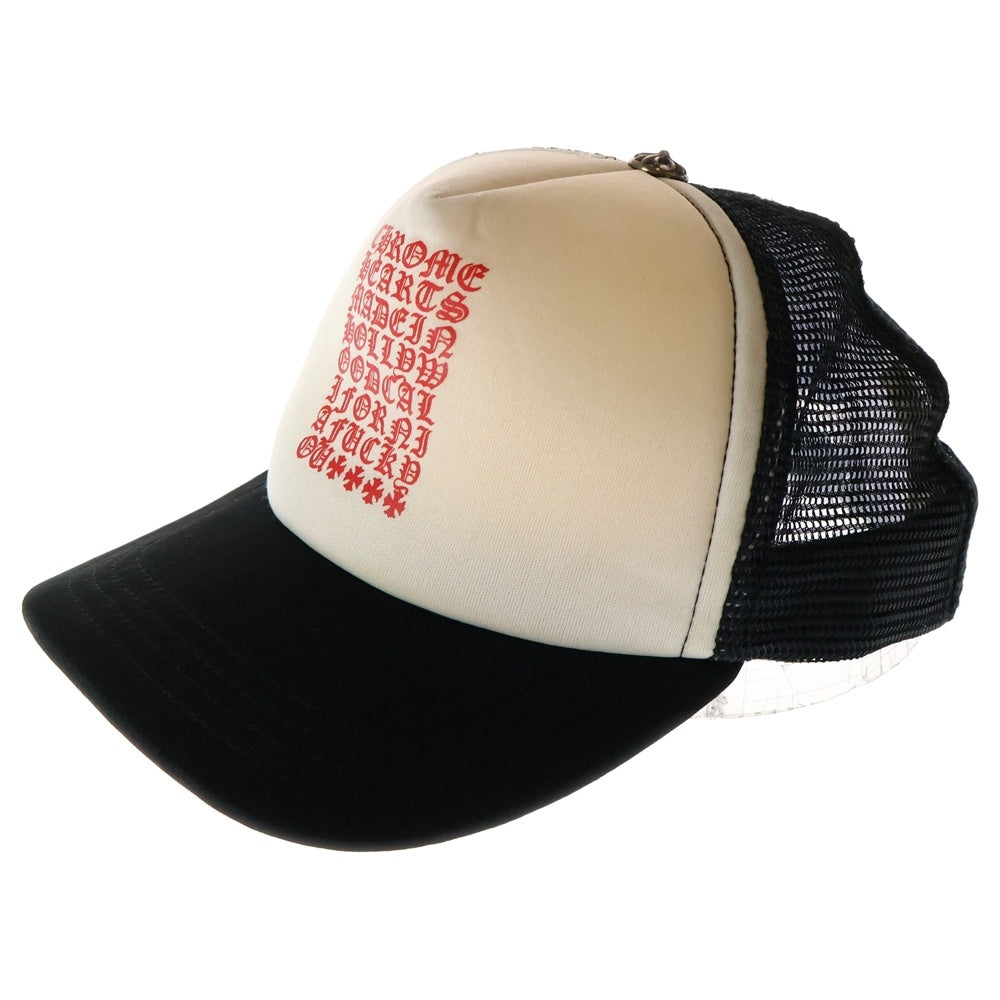 CHROME HEARTS(クロムハーツ) KING TACO CH EYE CHART TRUKER CAP キングタコ ロゴプリント トラッカーキャップ ブラック/ホワイト