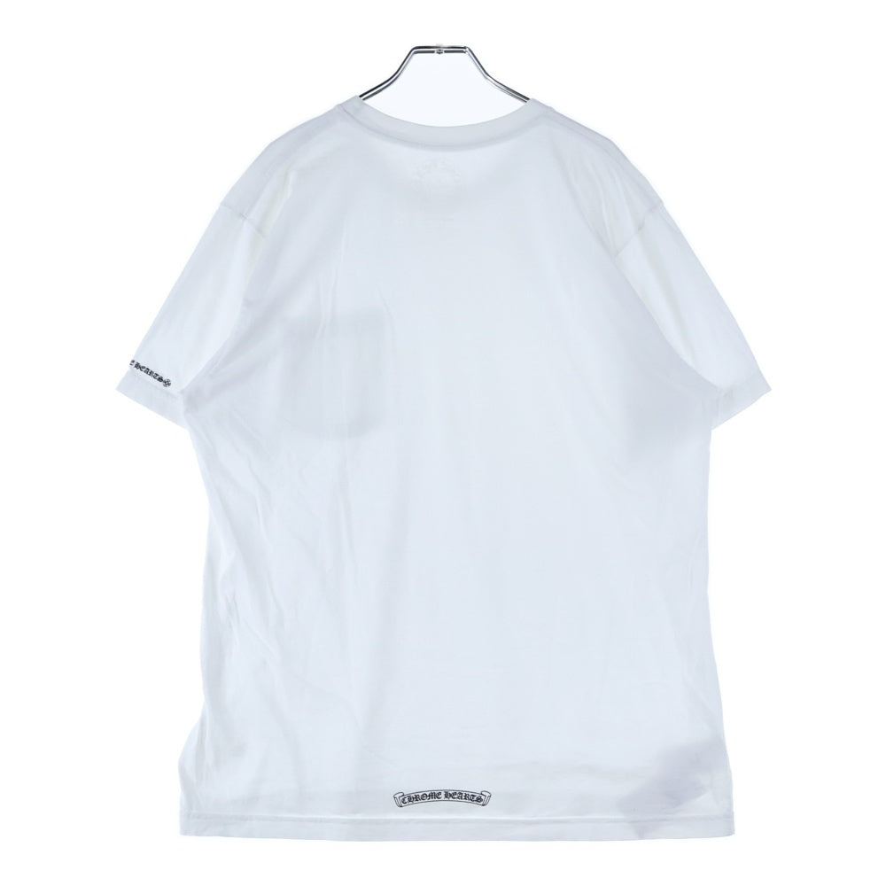 CHROME HEARTS(クロムハーツ) NECK LOGO TEE ネックロゴプリント クルーネック半袖Tシャツカットソー ホワイト