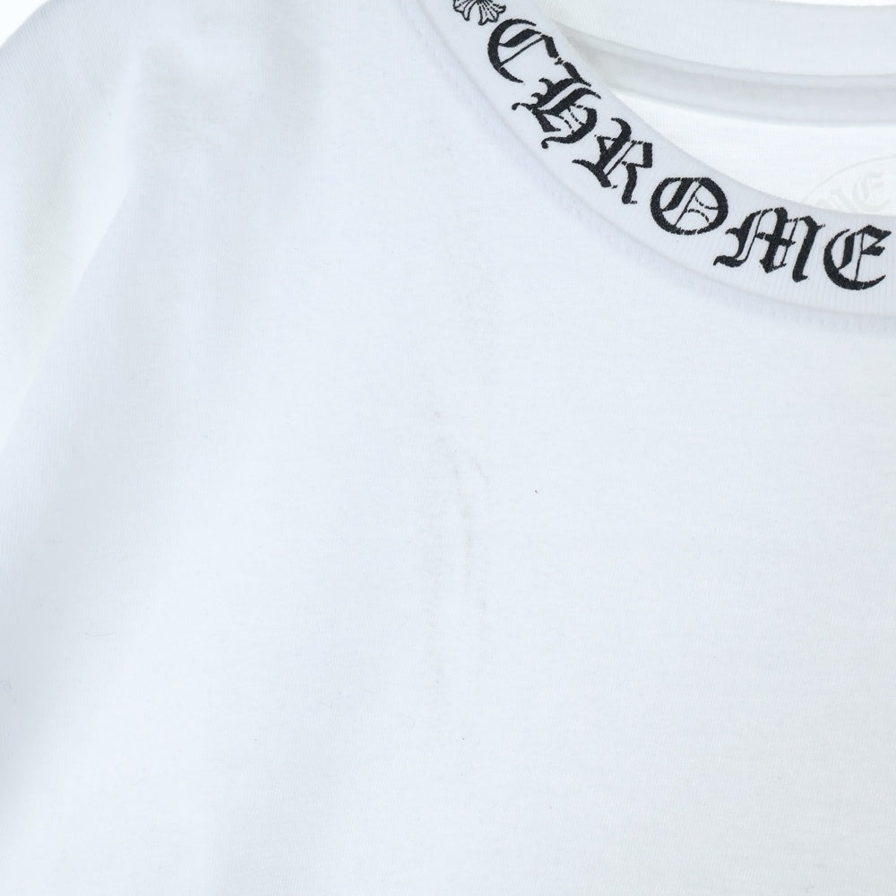 CHROME HEARTS(クロムハーツ) NECK LOGO TEE ネックロゴプリント クルーネック半袖Tシャツカットソー ホワイト