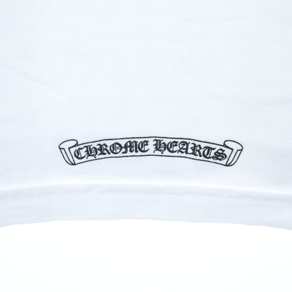 CHROME HEARTS(クロムハーツ) NECK LOGO TEE ネックロゴプリント クルーネック半袖Tシャツカットソー ホワイト
