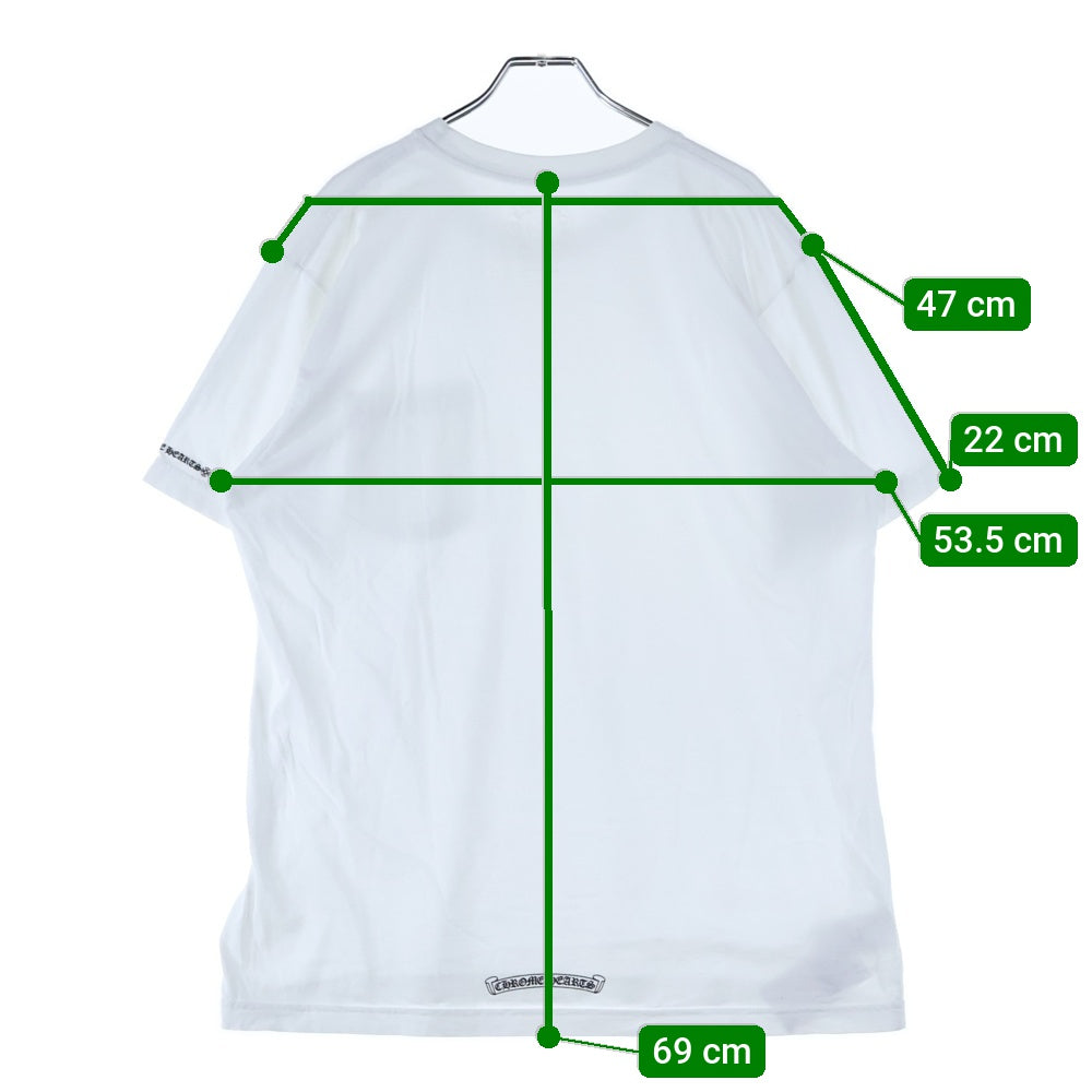 CHROME HEARTS(クロムハーツ) NECK LOGO TEE ネックロゴプリント クルーネック半袖Tシャツカットソー ホワイト