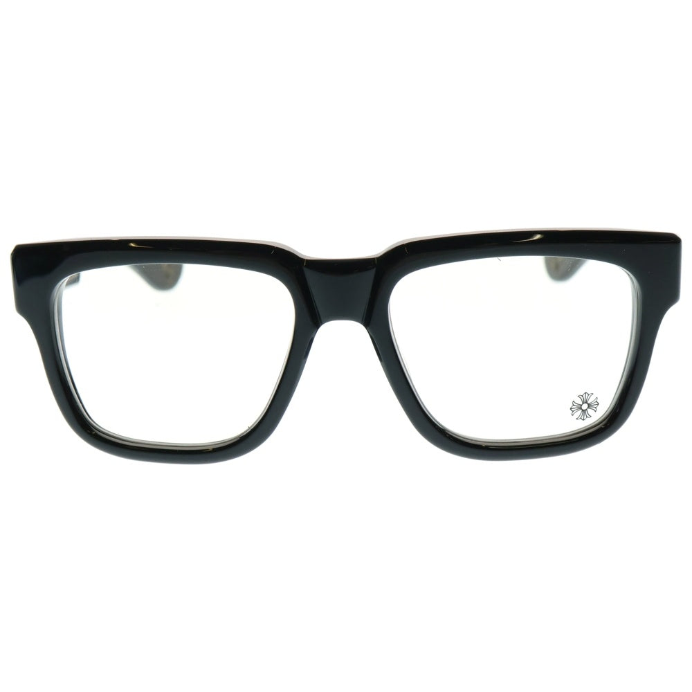 CHROME HEARTS(クロムハーツ) BOX-OFFICER BK-18KGP ダガーテンプル装飾 デモレンズ ブラックフレーム サングラス アイウェア ブラック/ゴールド