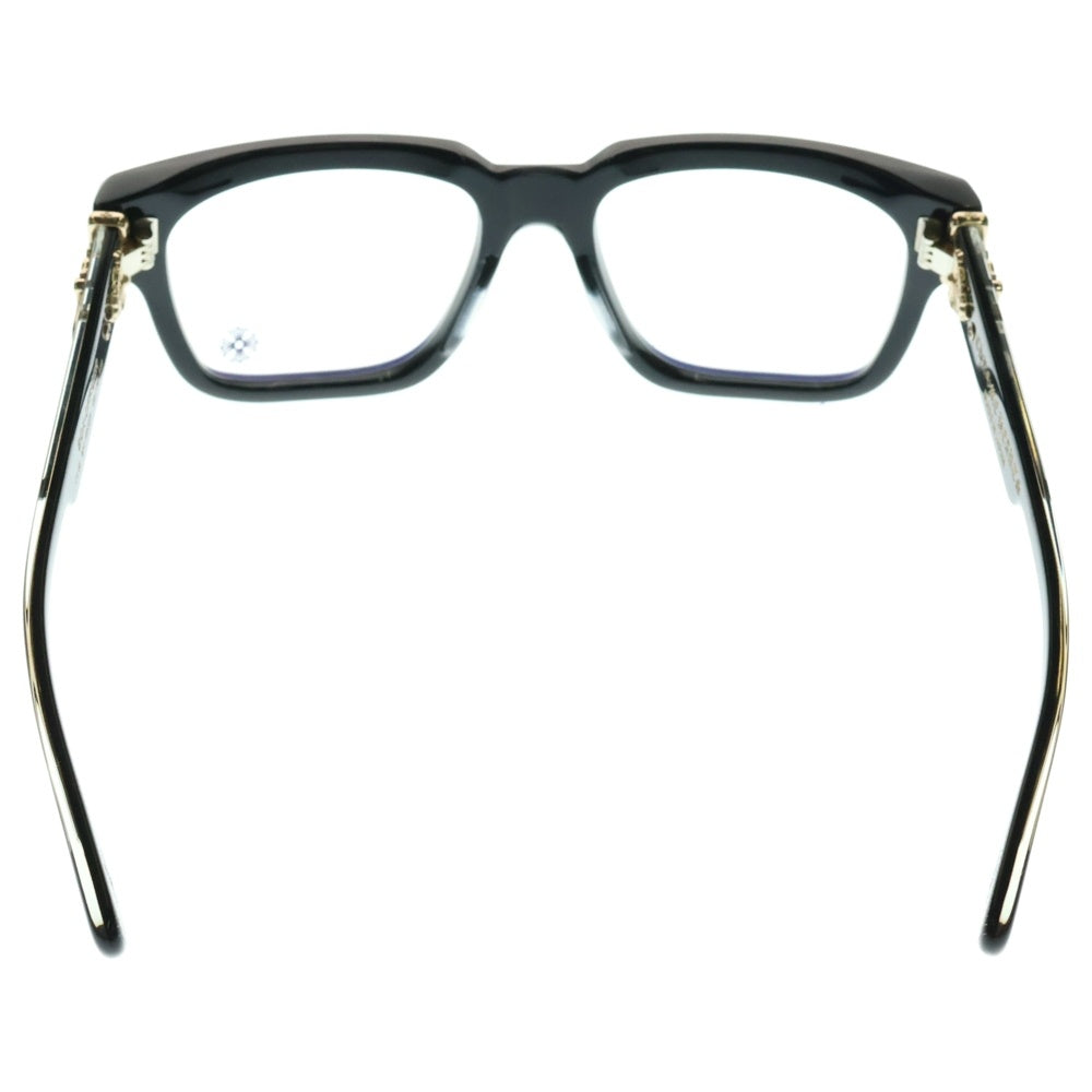 CHROME HEARTS(クロムハーツ) BOX-OFFICER BK-18KGP ダガーテンプル装飾 デモレンズ ブラックフレーム サングラス アイウェア ブラック/ゴールド