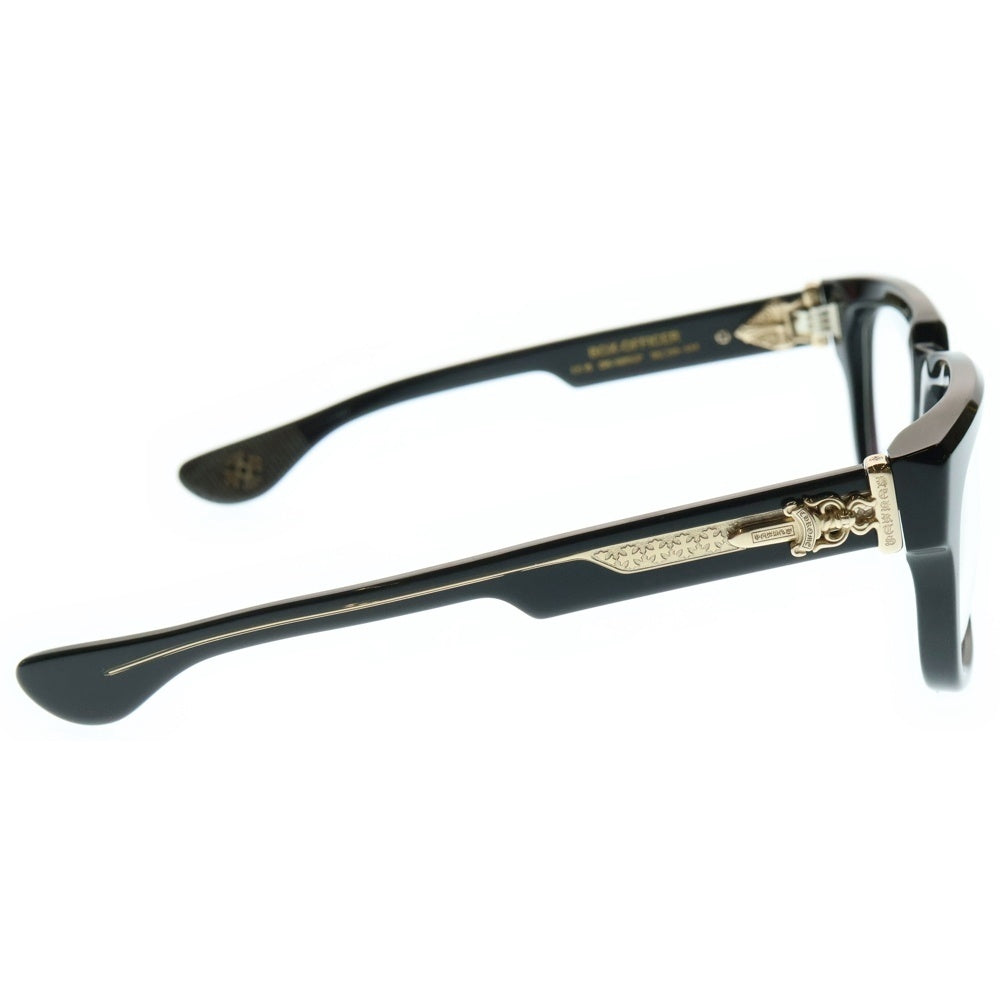 CHROME HEARTS(クロムハーツ) BOX-OFFICER BK-18KGP ダガーテンプル装飾 デモレンズ ブラックフレーム サングラス アイウェア ブラック/ゴールド