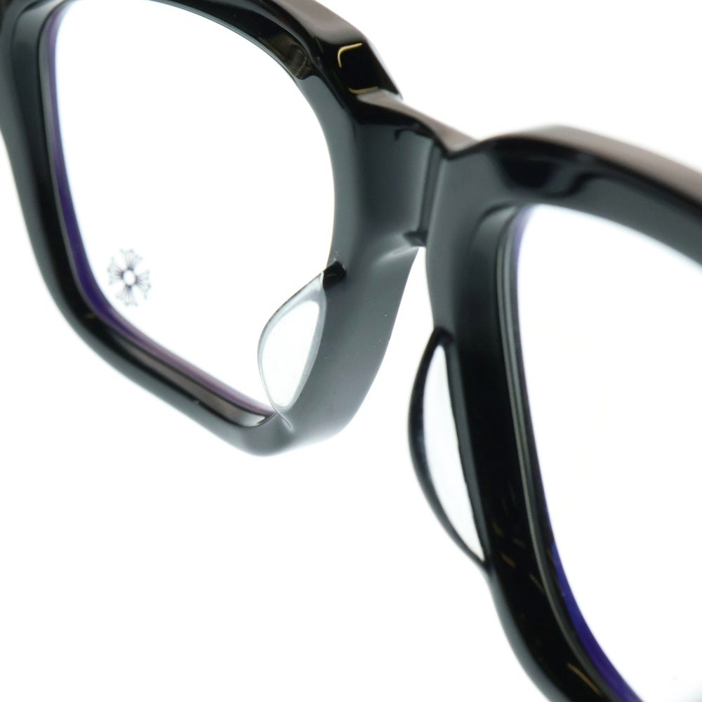 CHROME HEARTS(クロムハーツ) BOX-OFFICER BK-18KGP ダガーテンプル装飾 デモレンズ ブラックフレーム サングラス アイウェア ブラック/ゴールド