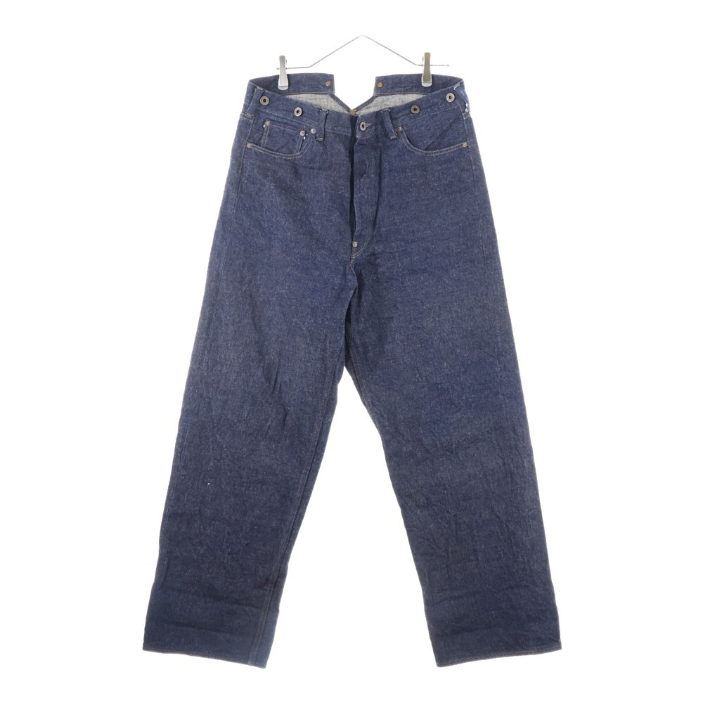 NIGEL CABOURN(ナイジェルケーボン) 針刺しバックルワイドストレートデニムパンツ インディゴ 80470-00-50025