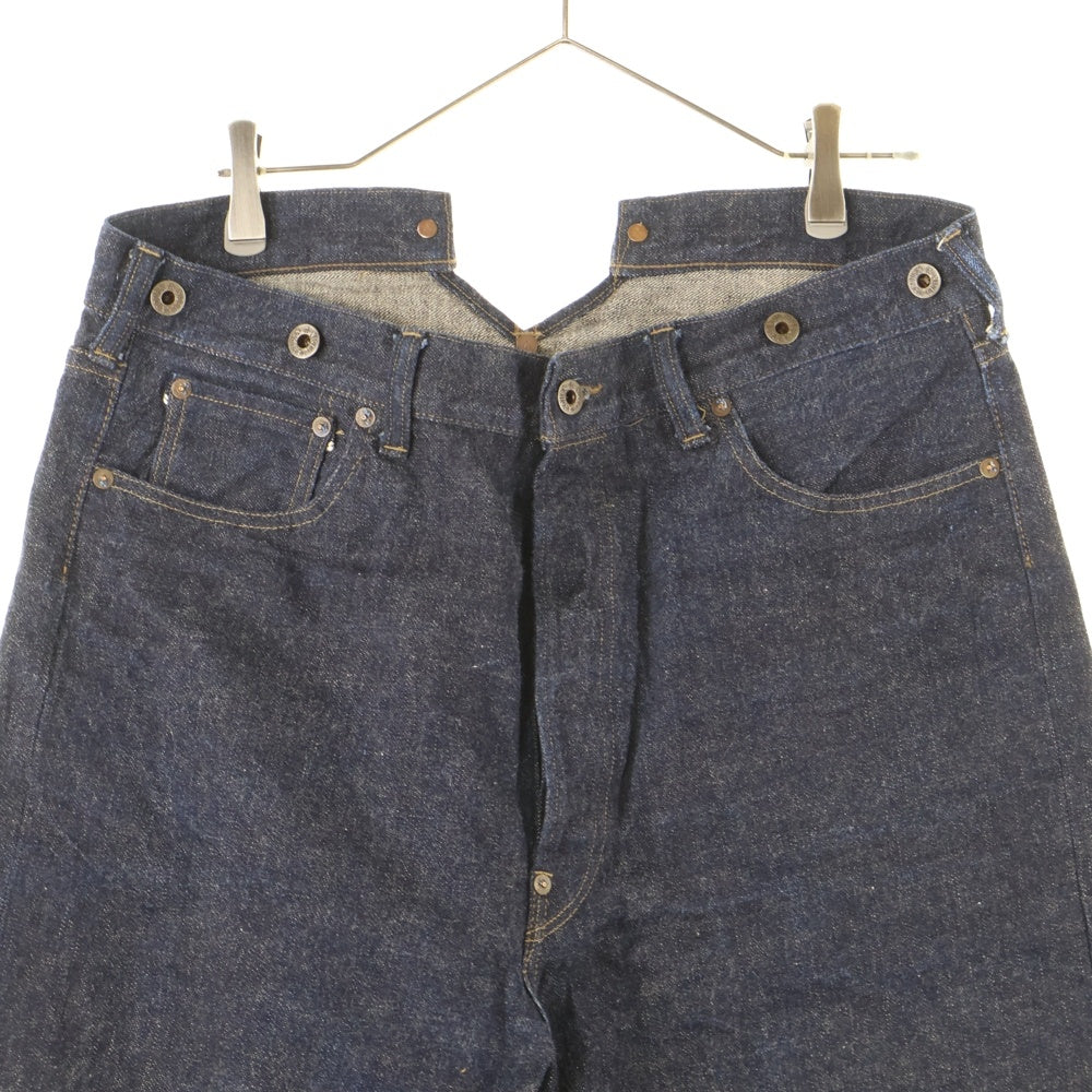 NIGEL CABOURN(ナイジェルケーボン) 針刺しバックルワイドストレートデニムパンツ インディゴ 80470-00-50025