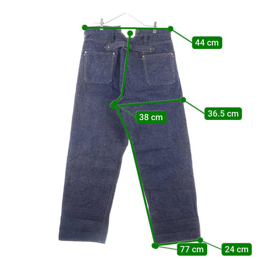 NIGEL CABOURN(ナイジェルケーボン) 針刺しバックルワイドストレートデニムパンツ インディゴ 80470-00-50025