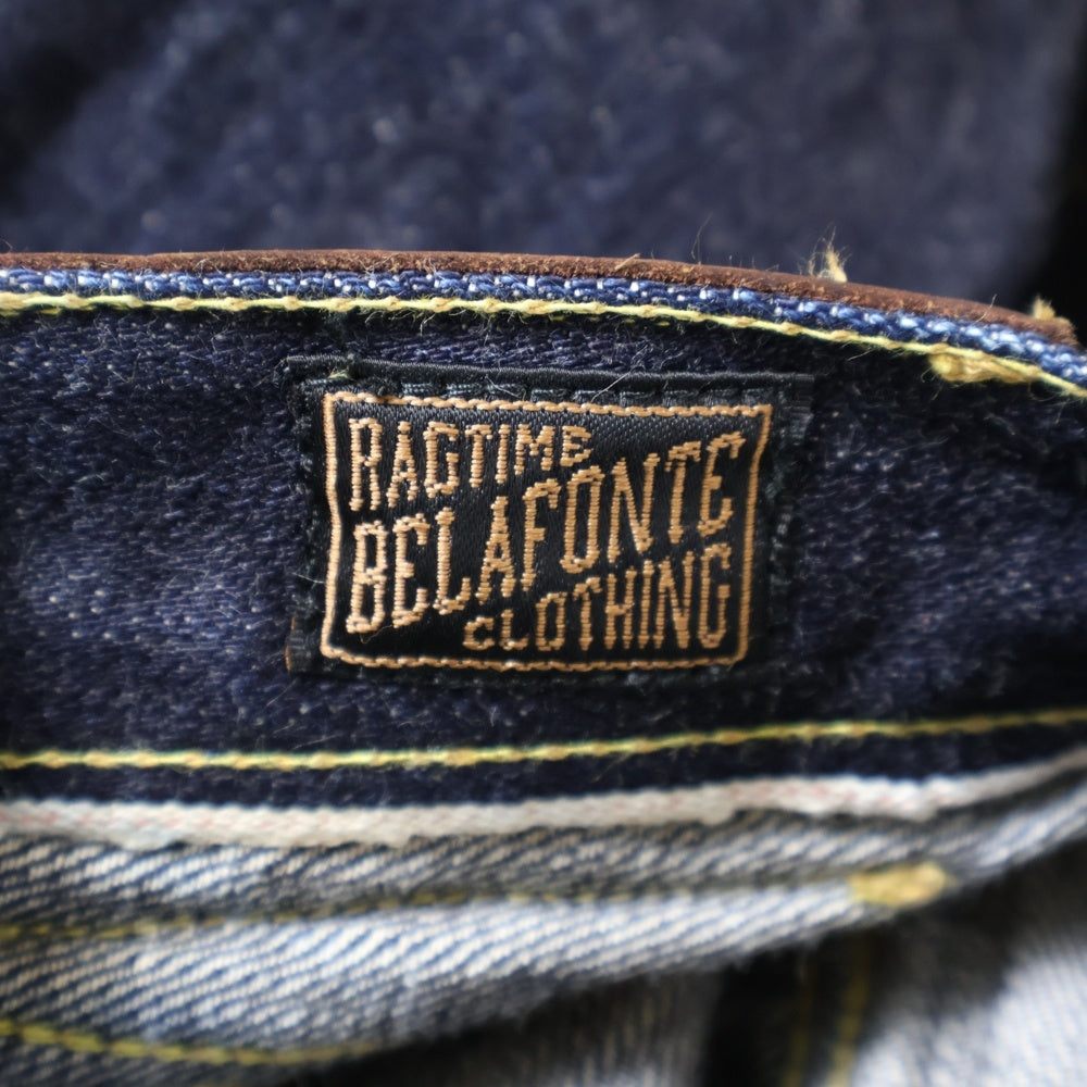 BELAFONTE(ベラフォンテ) 針刺しバックルワイドストレートデニムパンツ インディゴ