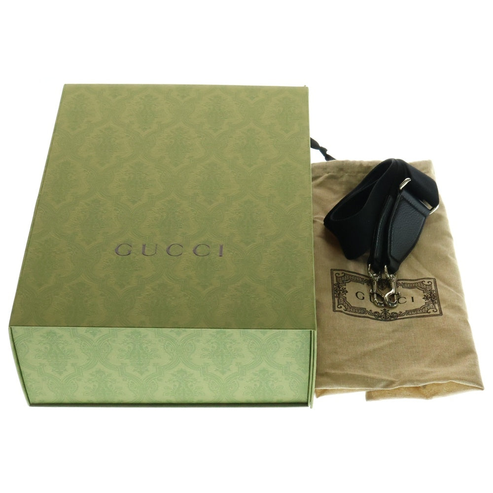 GUCCI(グッチ) ジャンボGG ミディアム レザークロスボディバッグ ブラック