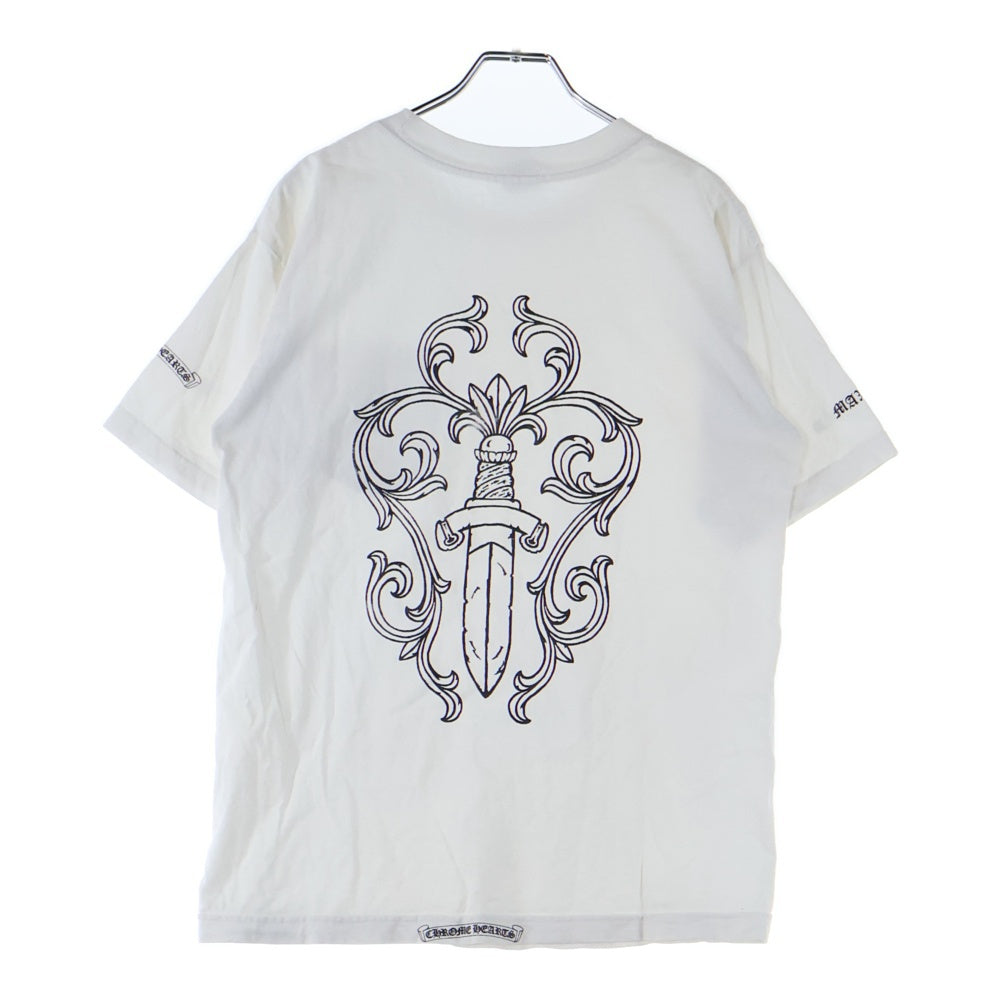 CHROME HEARTS(クロムハーツ) OLD ×max field Dagger S/S TEE オールドモデル マックスフィールド LAリミテッド ダガープリントクルーネック半袖Tシャツカットソー ホワイト