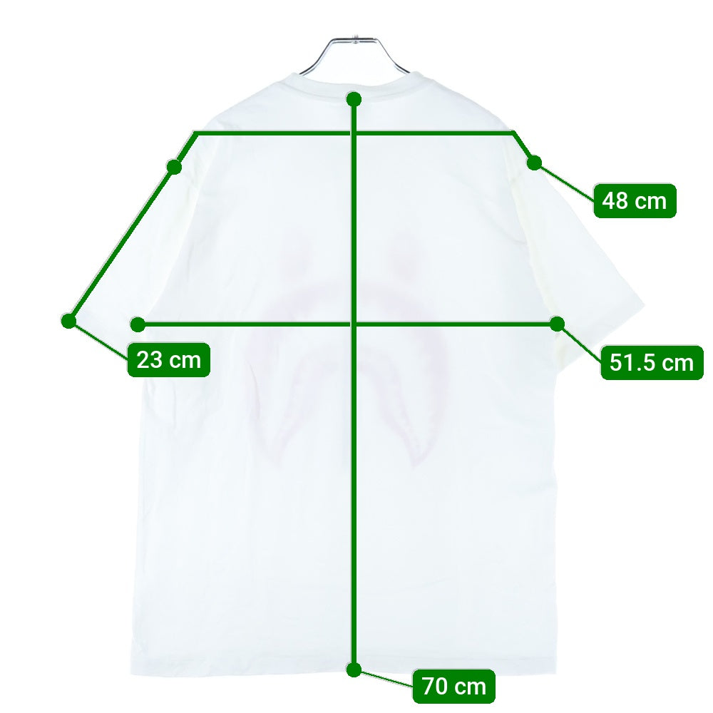 A BATHING APE(アベイシングエイプ) SHARK TEE シャークジップフロントプリントクルーネック半袖Tシャツカットソー ホワイト 001TEI801006M