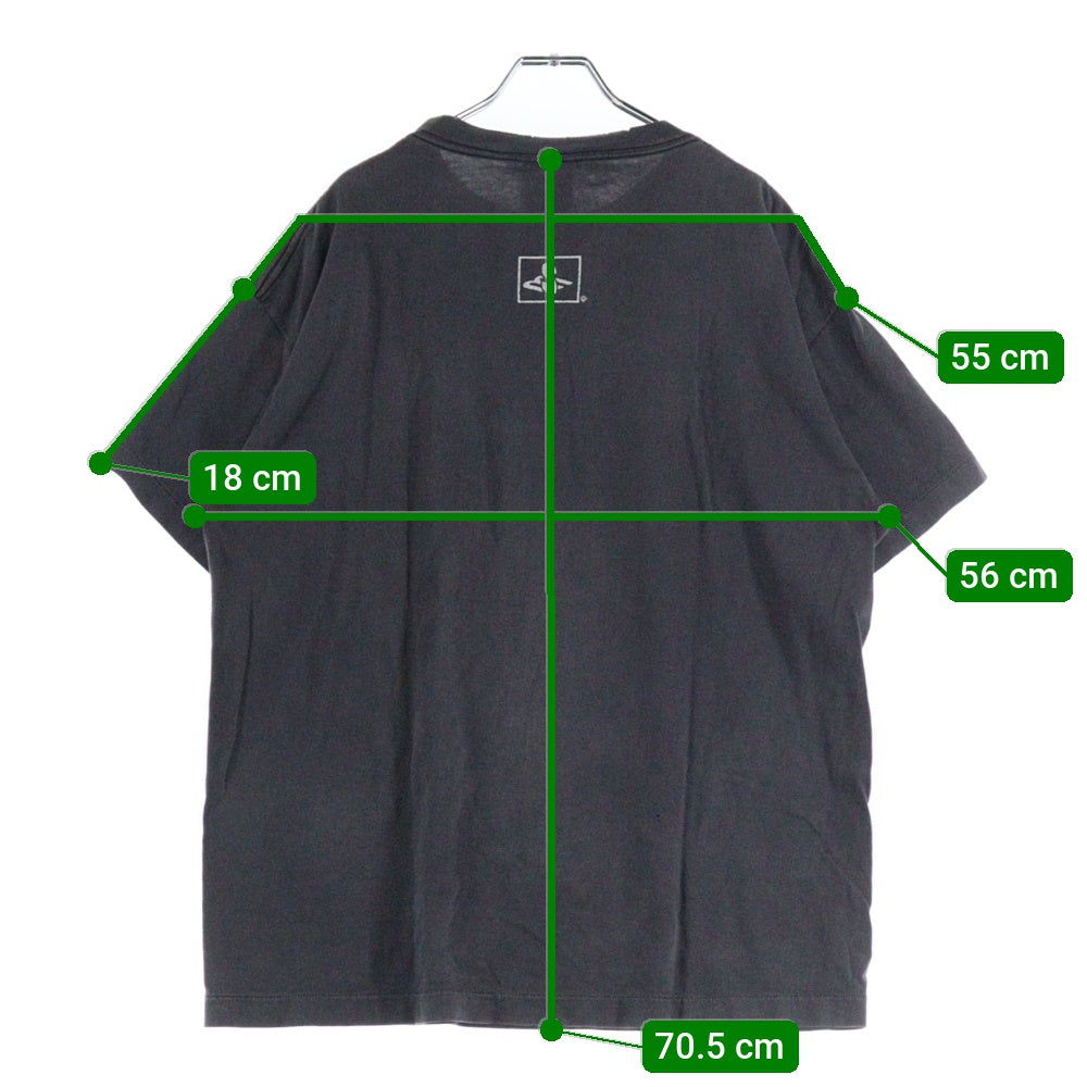 SAINT MICHAEL(セントマイケル) 24SS ヴィンテージ加工SMXプリント クルーネク半袖Tシャツカットソー グレー SM-YS8-0000-003