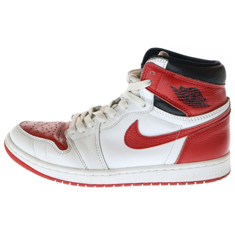 NIKE(ナイキ) AIR JORDAN 1 HIGH OG HERITAGE エアジョーダン 1 ヘリテージ ハイカットスニーカー ホワイト/レッド US8/26cm 555088-161