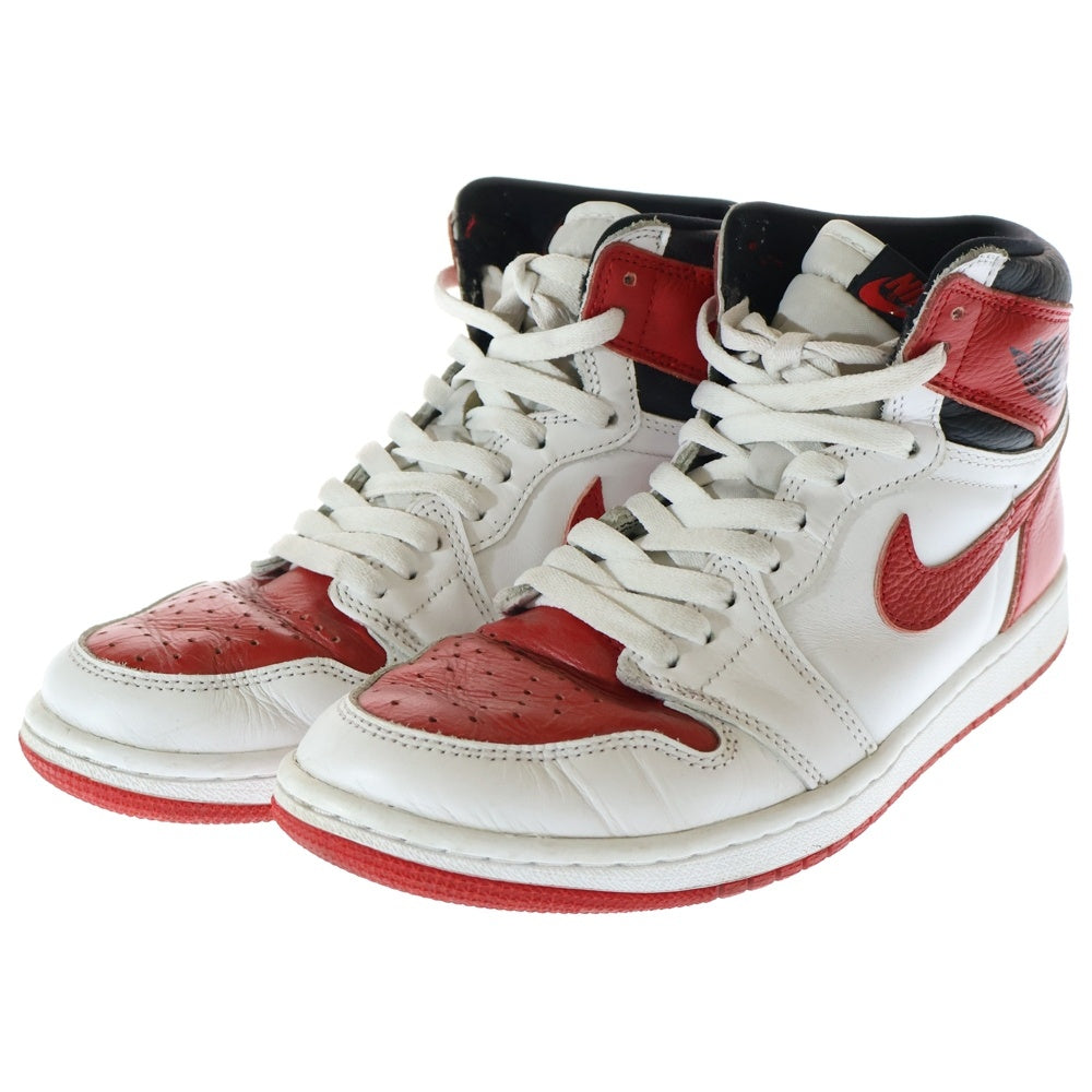 NIKE(ナイキ) AIR JORDAN 1 HIGH OG HERITAGE エアジョーダン 1 ヘリテージ ハイカットスニーカー ホワイト/レッド US8/26cm 555088-161