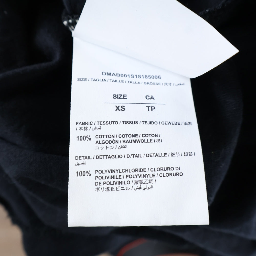 OFF-WHITE(オフホワイト) テープロゴプリント クルーネック長袖Tシャツカットソー ブラック OMAB001S18185006