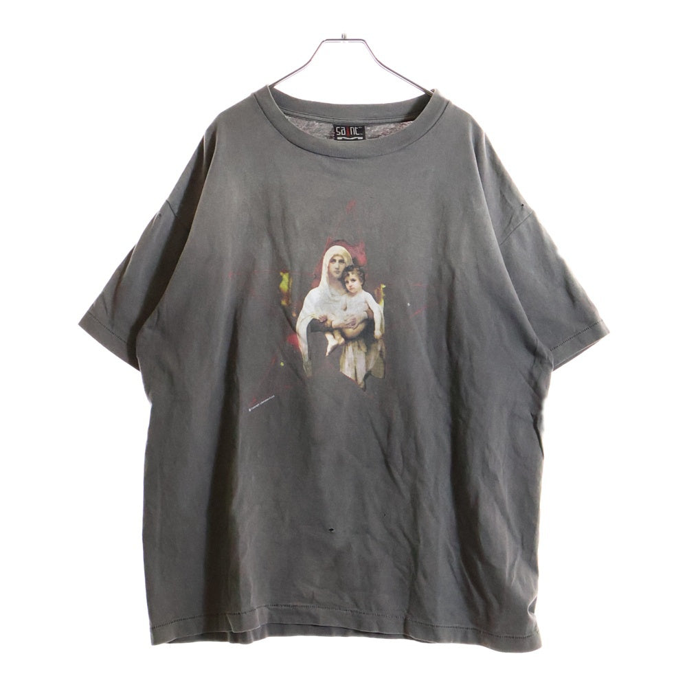 SAINT MICHAEL(セントマイケル) 23SS STR MARIA TEE スター マリア クルーネック 半袖カットソー Tシャツ ブラック SM-S23-0000-007