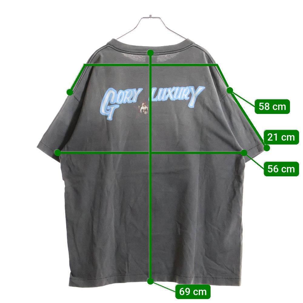 SAINT MICHAEL(セントマイケル) 23SS STR MARIA TEE スター マリア クルーネック 半袖カットソー Tシャツ ブラック SM-S23-0000-007