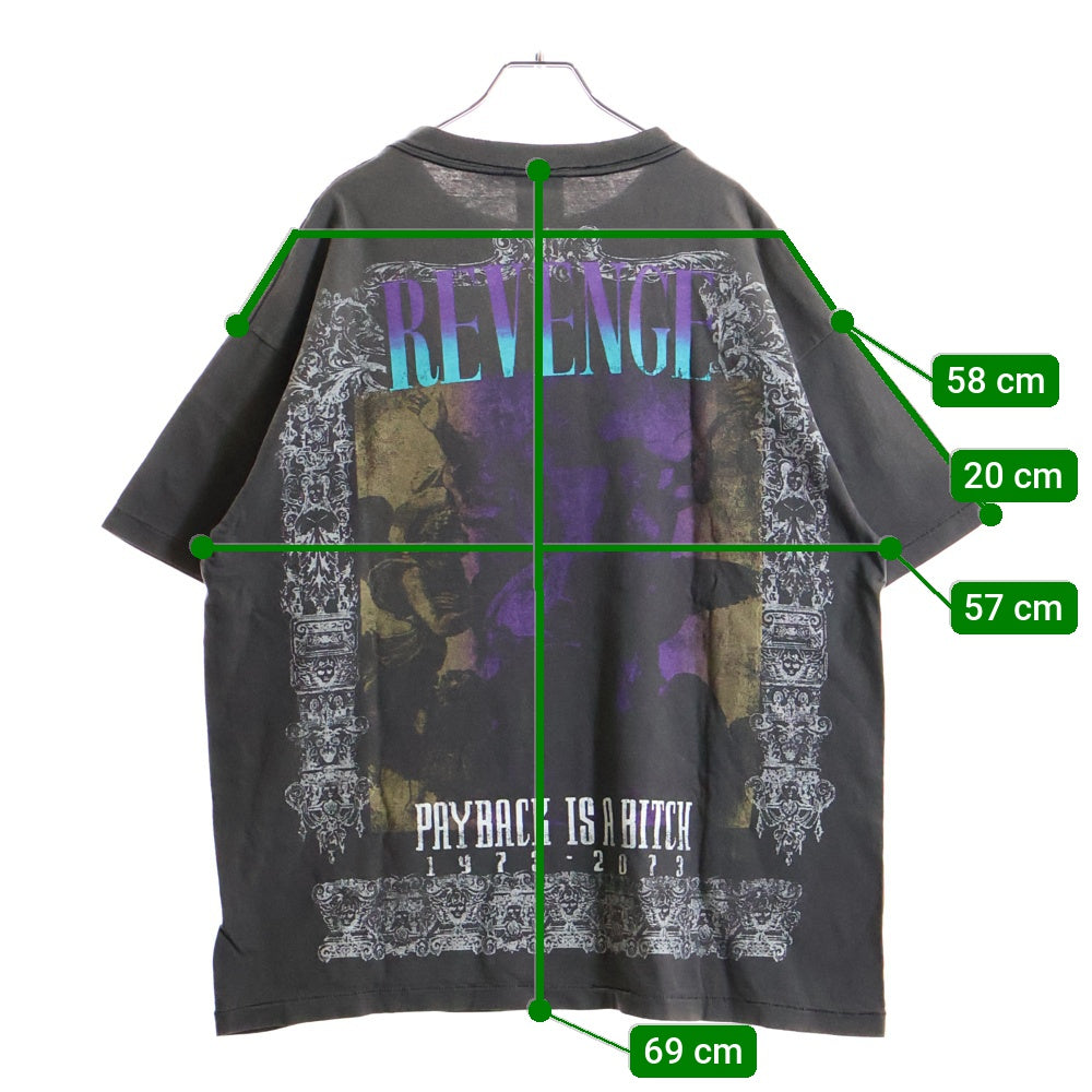 SAINT MICHAEL(セントマイケル) 23SS ×BERBERJIN BJ SS TEE REVENGE ベルベルジン ダメージ加工 クルーネック 半袖カットソー Tシャツ グレー SM-S23-0000-085